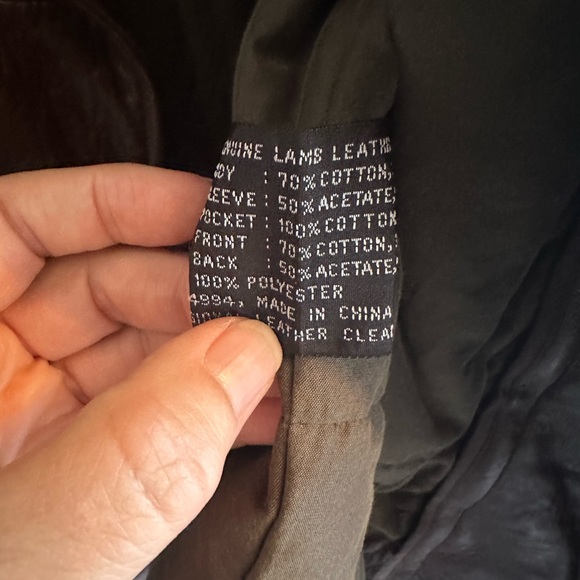 Johnson & Murphy lined lamb leather coat retail $2200 free Fendi Burberry scarf - Picture 9 of 10